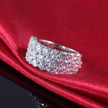Transgems 2.8 CTW Carate F Culoare Lab Crescut Moissanite de Logodna cu Diamant de Nunta Trupa Autentic Solid 14k 585 Aur Alb Pentru Femei