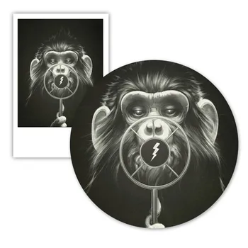Negru Și Alb Animale Poster Maimuță Fumat Cu Ochelari De Arta De Perete Postere Si Printuri Maimuță Rău Panza Pictura