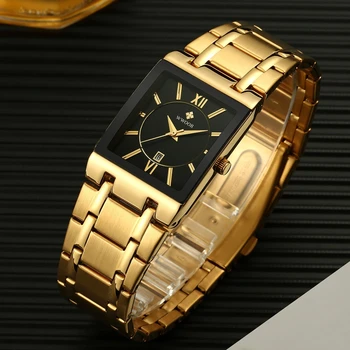 WWOOR Mens Ceasuri de Top de Brand de Lux Piața de Aur Analog Cuarț Ceas Barbati Ceas de mână rezistent la apă de Aur de sex Masculin Ceas de mână de Om, Ceas