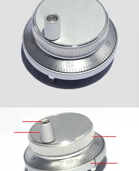 CNC Electronice Roată de Mână roată de mână de Culoare Argintie Dia.60mm Puls Număr de 100 de Tensiune 24V 4Pins NPN/PNP Model