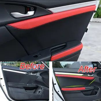 Pentru Honda 10 Civic 2016 2017 2018 4buc Piele PU Mașină de Panou de Ușă Suprafața de Acoperire Coajă Tapiterie Decorative Auto-styling Accesorii