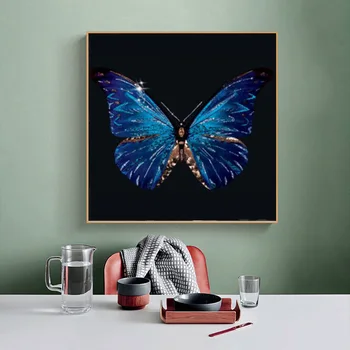 Modern Fluture Albastru Poster de Arta de Perete Panza Pictura Abstractă Imagine Animal HD Printuri Pentru Living Decor Acasă Nici un Cadru