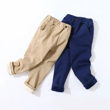 Nou Stil de Pantaloni de Bumbac Pentru 2-6 ani Solide Băieți Fete Casual Pantaloni Sport de Iarnă Băiat Plus catifea Cald Pantaloni Copii, Pantaloni Copii