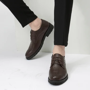 Populare Mens Pantofi De Afaceri Din Piele Barbati De Lux, Pantofi De Brand De Moda Pentru Bărbați Negru Cod De Pantofi De Dimensiuni Mari Rochie De Petrecere Pantofi Pentru Bărbați