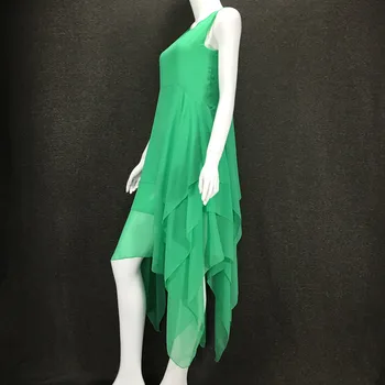 2020 Primavara-Vara femei Bohemia Asimetrice rochie de șifon,zână rochie scurtă în cascadă zburli rochie de partid S-5XL 6XL lavanda roz