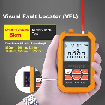 3 în 1 Visual fault Locator 5km Roșu cu Laser Pen Iluminat cu LED de Putere Optică Metru de Rețea Cablu de Fibra Optica Tester Tools