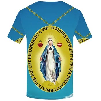 KYKU Brand Isus tricou Barbati Doamna Noastră Tricou Imprimat Creștin Tricou de Imprimare de Metal camasi Amuzant T Liber T-shirt 3d Maneci Scurte