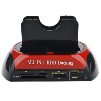 Toate într-O singură Stație de Andocare HDD cu Multi Cititor de Card de Slot pentru HDD Enclosure 2.5/3.5 inch SATA/IDE Hard Disk Docking Station