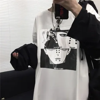 Harajuku Punk Desene animate Tricou Naruto T-shirt Casual Drăguț Amine Tricou Hip Hop Tipărite High Street Topuri Tee O-gât Unisex