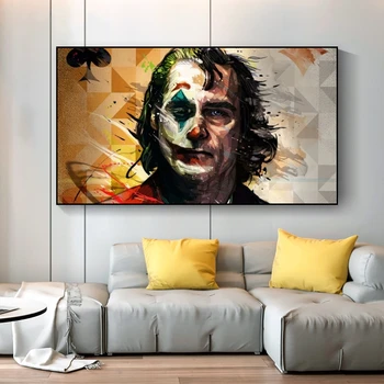 Filmul Joker Portret Panza de Postere și de Imprimare benzi Desenate, Pictură în Ulei pe Pânză Agățat de Perete Imagini pentru Acasă Living Cuadros