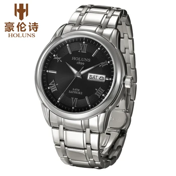 De lux, complet din oțel inoxidabil ceas de oameni de afaceri din Japonia cuarț ceasuri militare ceas de mână rezistent la apă 2019 HOLUNS relogio noi