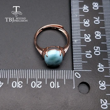 TBJ,stil Simplu piatră prețioasă naturale Larimar inele argint 925 bijuterii fine pentru femei și fete aniversare sau uzura de zi cu zi