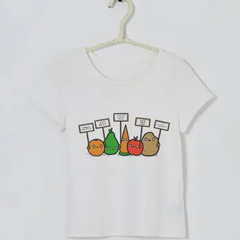 Fete T-shirt Desene animate Mănânce Legume Vegan Fata Top Harajuku Copii Tricou Vogue baietel Haine de Vară Maneci Scurte Kawaii Amuzant