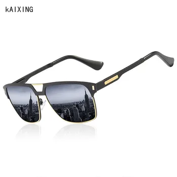 KAIXING Brand Polarizat ochelari de Soare Piața de Epocă ochelari de Soare Barbati Femeie HD anti-Glare Albastru Film auto ochelari pentru Conducere