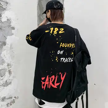 Coreeană Hip Hop Tricou De Vara De Sex Masculin Topuri Tricouri Casual Japonez Harajuku Tricou Streetwear High Street Scrisoare De Imprimare Tricouri Baieti