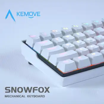 KEMOVE SnowFox 61-Cheie Tastatură Mecanică Întrerupător 60% NKRO bluetooth PBT Taste Wireless cu Fir Tastatură de Gaming PC TABLET vs DK61