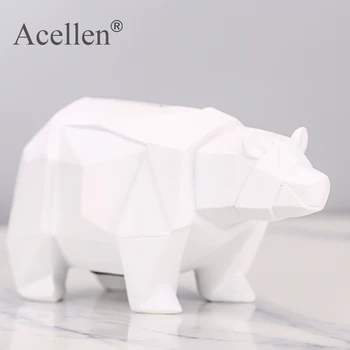 Urs Polar Geometrice Pusculita Statui De Animale Banii Băncilor Figurine De Rasina Art&Craft Copii Cadou Jucărie Acasă Decorare