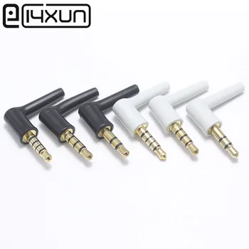 EClyxun 50Pcs 3.5 mm 3 4 5 Pol setul cu Cască Stereo Plug 3.5 Aur Unghi Capul Alb Negru Mufe Audio Jack Adaptor Conector DIY