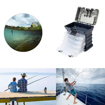 5 Strat de Pescuit box Portabil de Pește Momeli Recipient Cutie Rolă de Pescuit Linie de Nada Instrument Cutie de Depozitare Pescuit Caz Organizator
