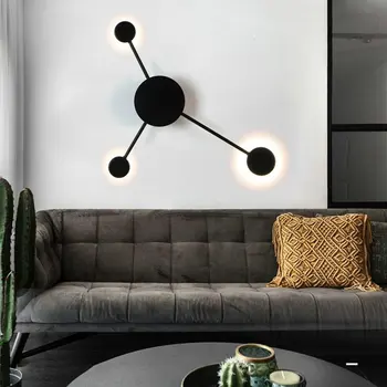 Minimalist Modern Aur Alb Negru LED Lampă de Perete pentru Scara, Dormitor, Living Sufragerie Loft Sală de Coridorul Nordic Interior Decor