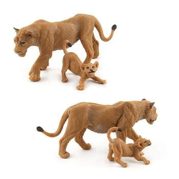 Simulare Leu Animal Sălbatic Modele De Jucărie Leoaică, Pui De Cifre Decor Acasă Cadou Pentru Copii Figurina De Păpuși Decor Acasă