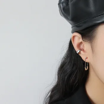 Coreeană Pur S925 Argint Fin Cercei De Pin Personalitate Earshops Placat Cu Aur Moda Retro Simplu Cercei Bijuterii Femei