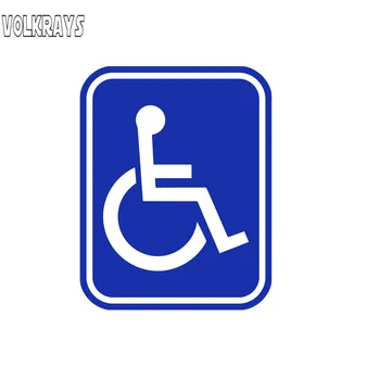 Volkrays Avertizare Autocolant Auto Handicap Simbol scaun cu Rotile, cu Handicap Accesorii Reflectorizante din PVC Decal Fortoyota Passat B6,14cm*10cm