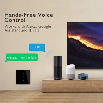 UE/marea BRITANIE Smart Light touch Comutator 1/2/3 Gasca comutator de perete Touch/WiFi/Voce/APP Smart Home controller Funcționează cu Alexa/start Google