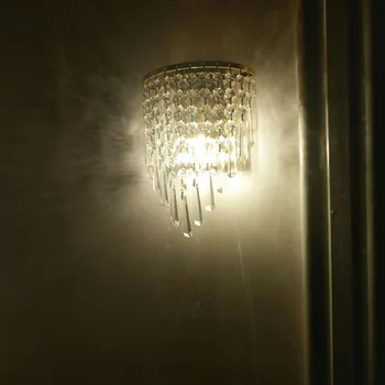 Palat European clasic de perete de lumină lampă cu LED-uri opționale de lux decorativa cu sticla de aur perete de cristal corp de iluminat montaj