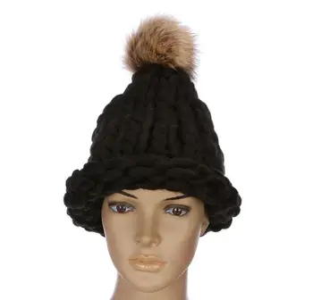 Femei de Moda de Iarnă Pompom Căciulă de Lână Grosier Linii în aer liber Cald Pălărie Beanie Pălărie Tricotate Multicolor Opțional