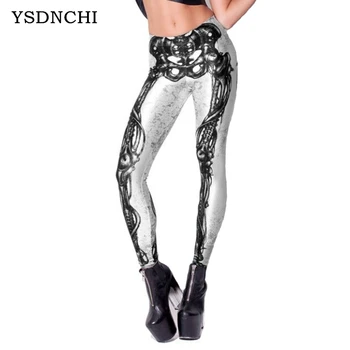 3D Digital Jambiere Halloween Picior Negru Oase Scheletul Hot Femei de Epocă Plus Dimensiune Pantaloni Slim Tipărite Leggins
