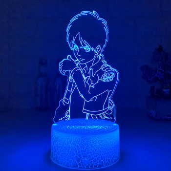 Acril 3d Led Lumina de Noapte Eren Yeager Figura Decor Dormitor Veioza Dropshipping Alimentat de la Baterie Lampă de Atac pe Titan Cadouri