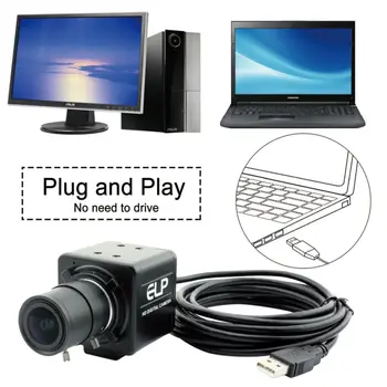 ELP Webcam de 0.3 MP aparat de Fotografiat USB pentru Ferestre Mac Lnux, 2.8-12mm manual varifocus MJPEG lentila 30fps, 640*480 Cctv Usb Carcasa cutiei de camera