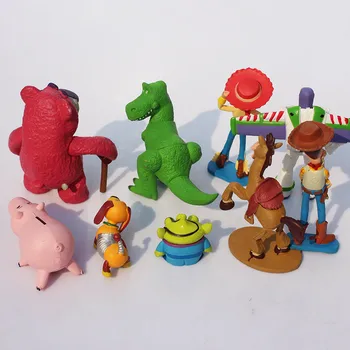 9Pcs/Lot Toy Story Buzz Lightyear, Woody, Jessie omuleți Verzi Figurine Jucarii