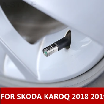 Pentru SKODA KAROQ 2018 2019 Auto-styling Caz Cauciucuri Valve Core Capac din Otel Inoxidabil Argintiu Accesorii Auto 2017
