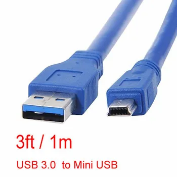 1m 3ft USB 3.0 Tip SUNT la Mini-B Male Cablu de Date cablu Adaptor prelungitor