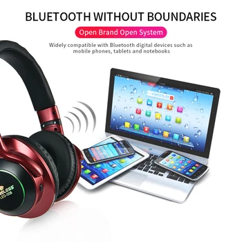 LED Lumina de Căști Bluetooth Stereo 3D Sport funcționare Căști Cu Microfon Suport TF Card FM Modul Audio wireless căști