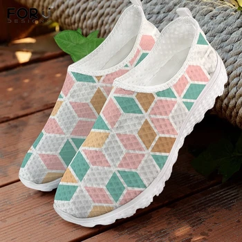 FORUDESIGNS Geometrice Marmură Imprimate Vara Alunecare Pe Adidași de Moda Casual, Design de Brand Pantofi de sex Feminin, în Afara Plaja Doamnelor Pantofi