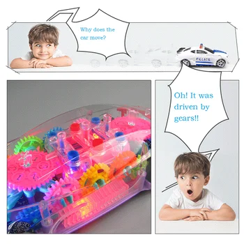 Transparent Echipament Concept De Masina Cu Luminile, Muzica Jucarii Universale Roata De Transformare Jucărie Model De Simulare Crăciun Anul Nou Copil Cadou