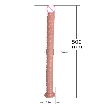 Super Lung de 50cm Dildo cu ventuza Moale Pula Mare Neregulate Dungă stimula Masaj Vaginal Masturbari sex Feminin Realist Penis