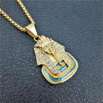 2018 Nou sosit Bărbați Hip hop sfinx Egiptean pandantiv colier moda din Oțel Inoxidabil colier vintage sex masculin Hiphop cadouri bijuterii