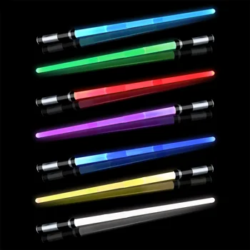 Sabia de Inducție de Schimbare a Culorii Retractabil Sabie cu Laser Două Într-Una Luminoasă cu Led-uri Rod Flash Sabie de Jucărie pentru Copii
