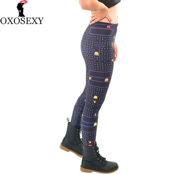 Moda Nou Labirint Tipărite Pacman talie inalta Femei Jambiere Skinny Lungi leggins femei pantaloni Fitness legging pentru femei leggins 187