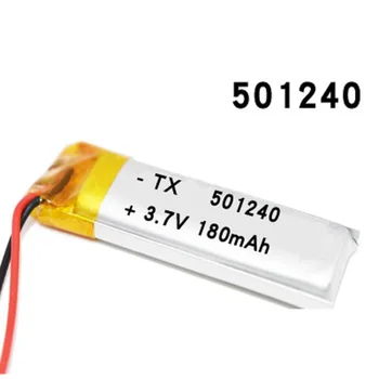3.7 V 180 mAh 501240 Baterie Li-Polimer Baterie Reîncărcabilă 501240 Li Po Celule Litiu pentru GPS Cască Bluetooth MP3, MP4 051240