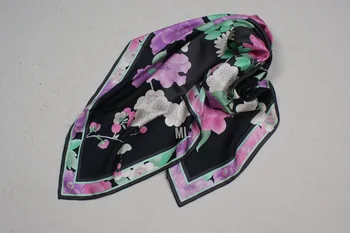 2019 moda elegant de flori eșarfă de mătase 90*90 cm pătrat șal realizate manual folie rola pentru femei lady transport gratuit