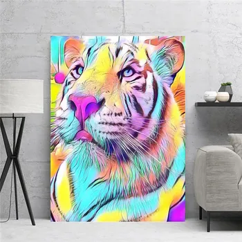 Arta De Perete Panza Printuri Colorate Tiger Poze Poster Pentru Home Design Poster Decorativ Canvas Art Tuinposter Tablou Mural