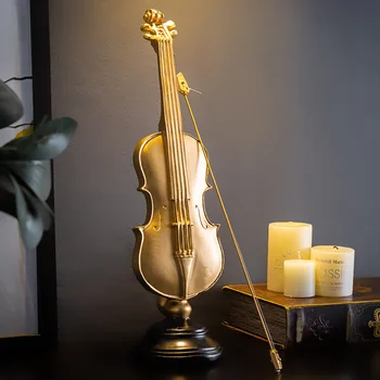 Noul Decor Acasă Accesorii De Decorare Camera De Zi Ornament Retro Vioara Saxofon Statuie Rășină Ornament De Epocă, Decor Acasă