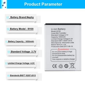 2019 Nephy Original EB-F1A2GBU Baterie Pentru Samsung Galaxy S2 SII S 2 II i9100, GT-I9100 i9103 i9108 i777 i9105 În Urmărire Stoc