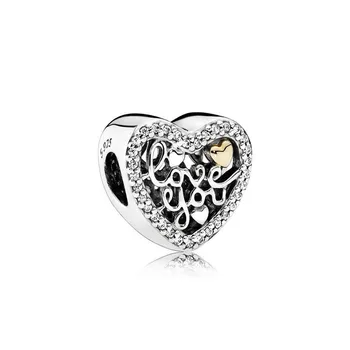 Pandach Reale 925 Strerling Argint Farmec Inima se Potrivi Design Original Brățară Dragoste Inima Farmecul Margele DIY Bijuterii
