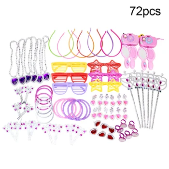 72Pcs/Set Princess Pretinde Bijuterii Colier Zana Bagheta Fata Rochie de până Joc Jucărie Pentru Fete, Dressing Cosmetice